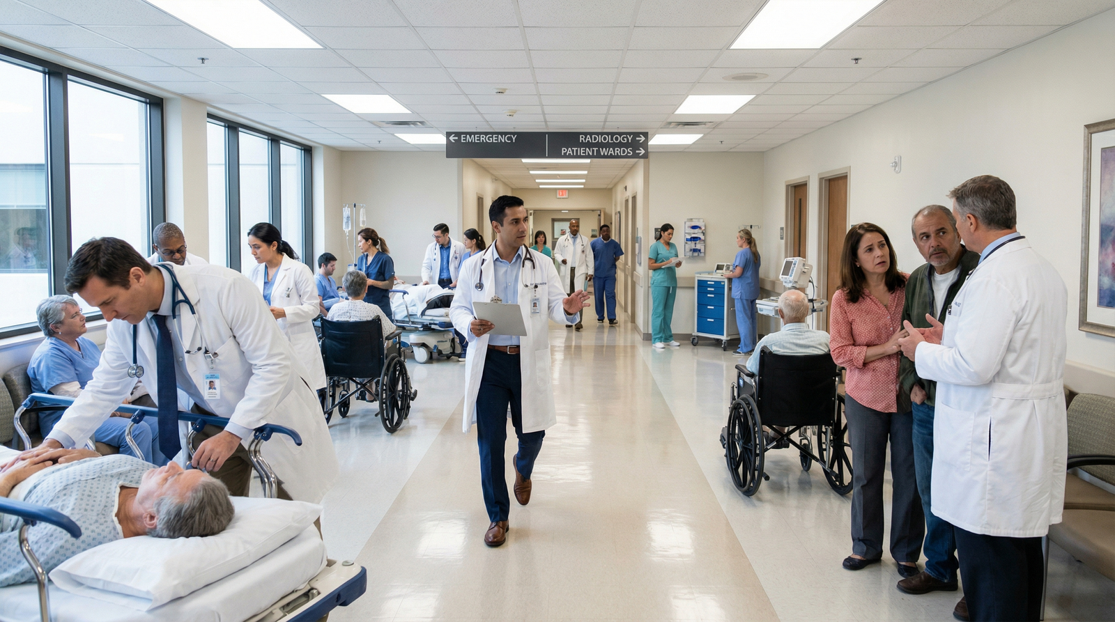 医院里有许多病人