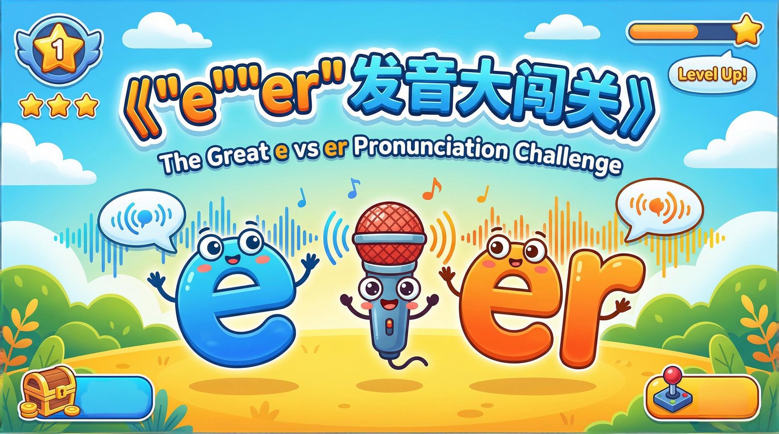 "e" and "er" pronunciation game